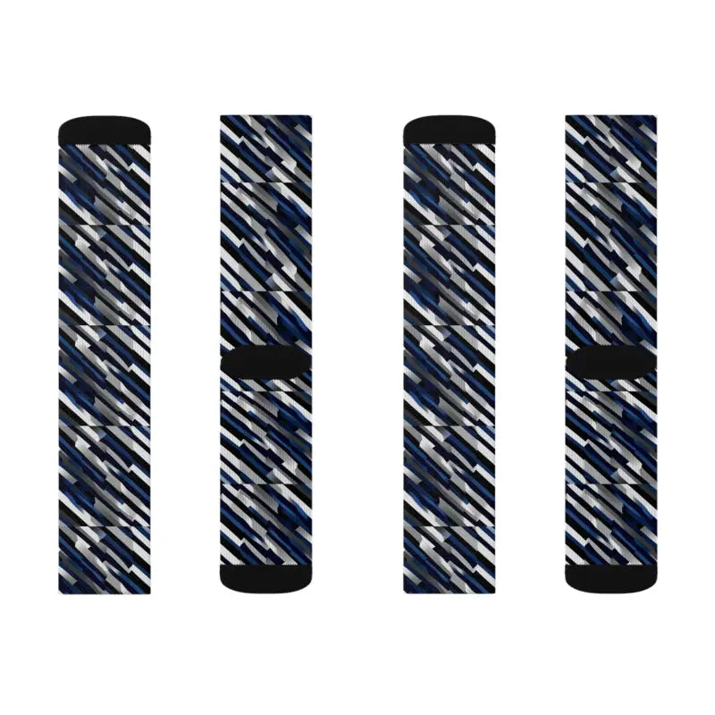 Oblique Striped Sublimation Socks - Ribbed Tube Comfort - DipaliZ