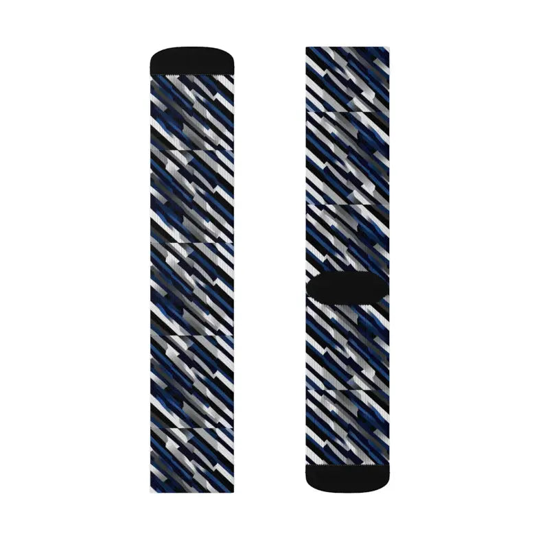 Oblique Striped Sublimation Socks - Ribbed Tube Comfort - DipaliZ