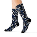 Oblique Striped Sublimation Socks - Ribbed Tube Comfort - DipaliZ
