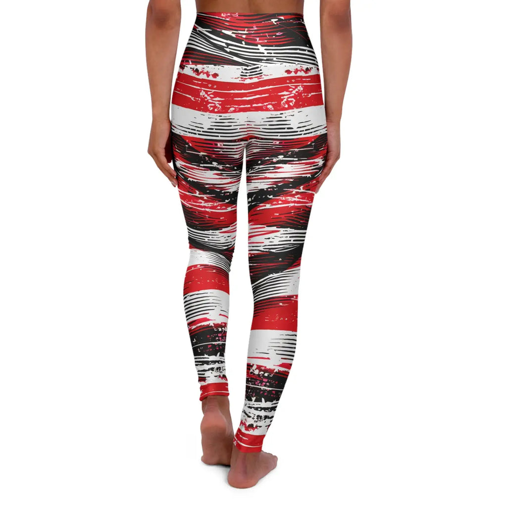 Bold Striped High Waisted Leggings - Fierce Workouts - DipaliZ