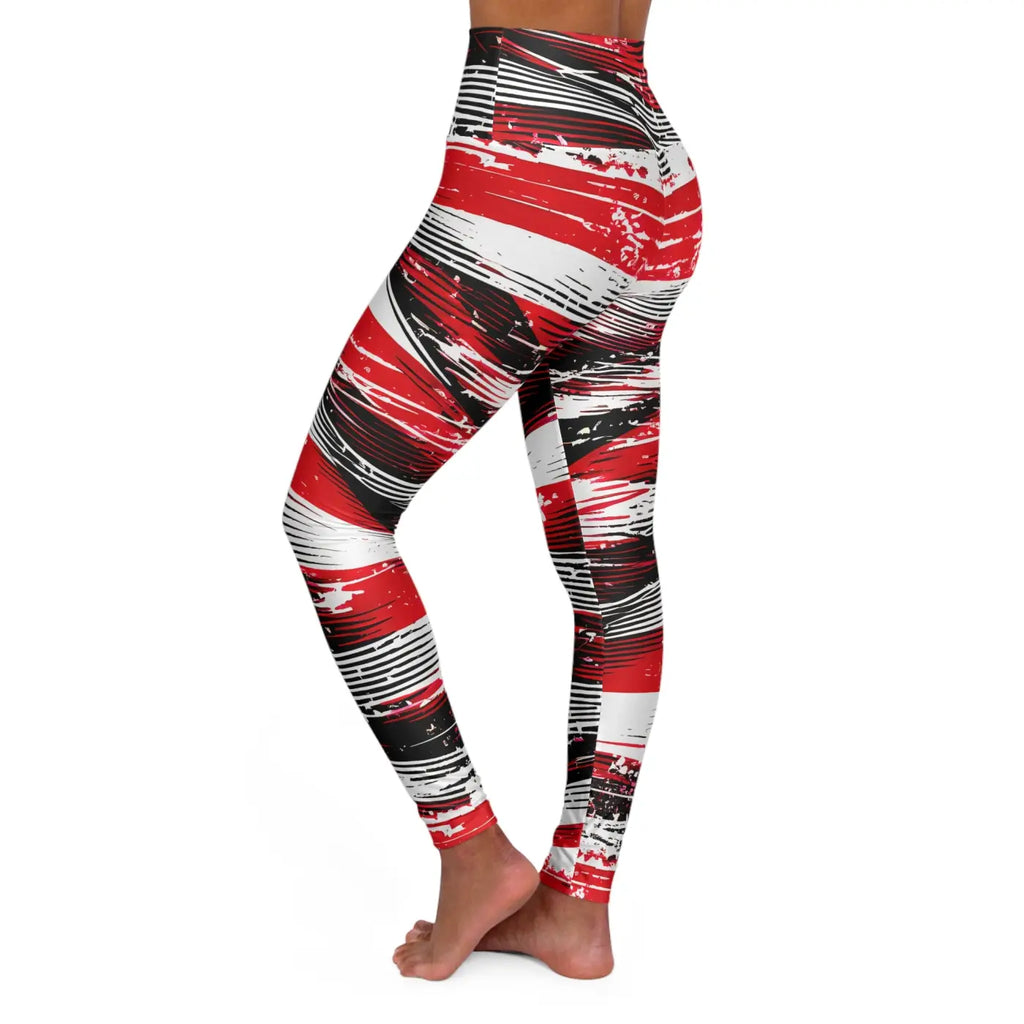 Bold Striped High Waisted Leggings - Fierce Workouts - DipaliZ