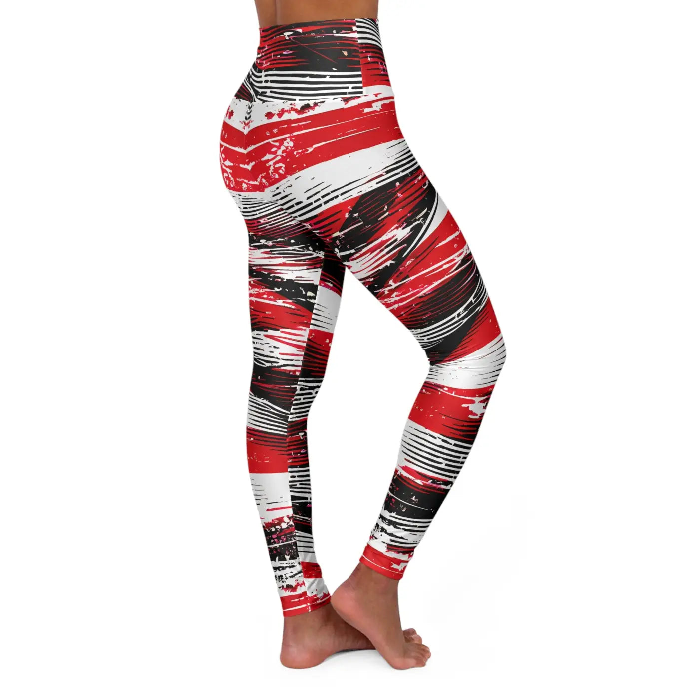 Bold Striped High Waisted Leggings - Fierce Workouts - DipaliZ