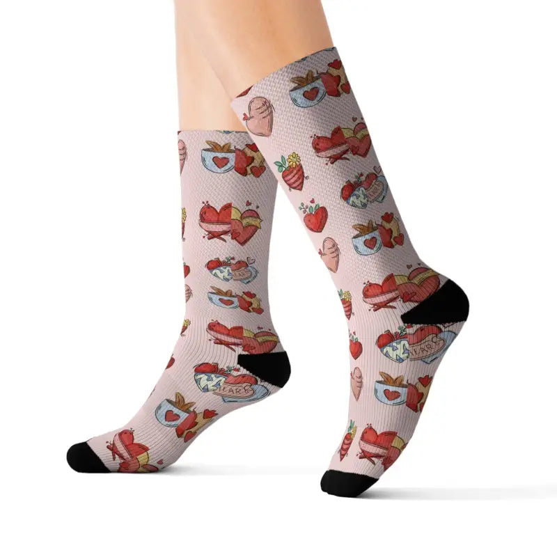 Bold Day Sublimation Socks - Valentine's Style - DipaliZ