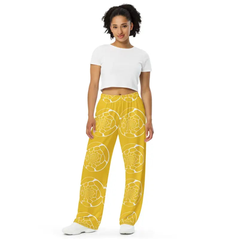 Yellow Unisex Wide Leg Pants - Bold Statement Style - DipaliZ