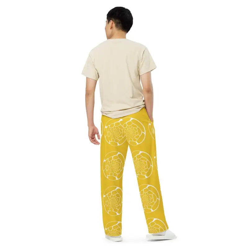 Yellow Unisex Wide Leg Pants - Bold Statement Style - DipaliZ