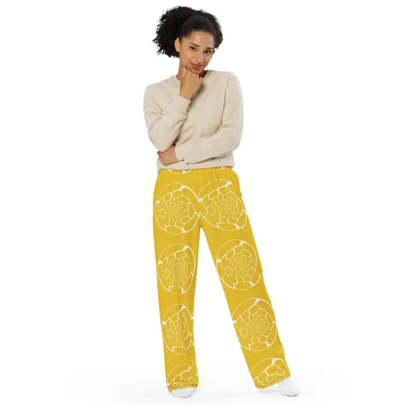 Yellow Unisex Wide Leg Pants - Bold Statement Style - DipaliZ