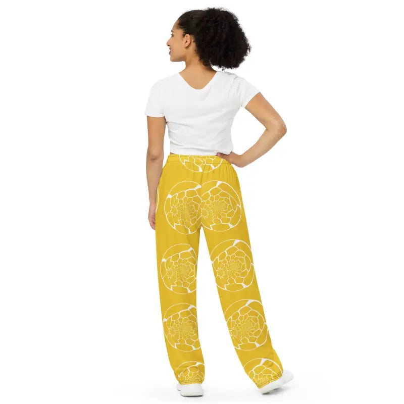 Yellow Unisex Wide Leg Pants - Bold Statement Style - DipaliZ