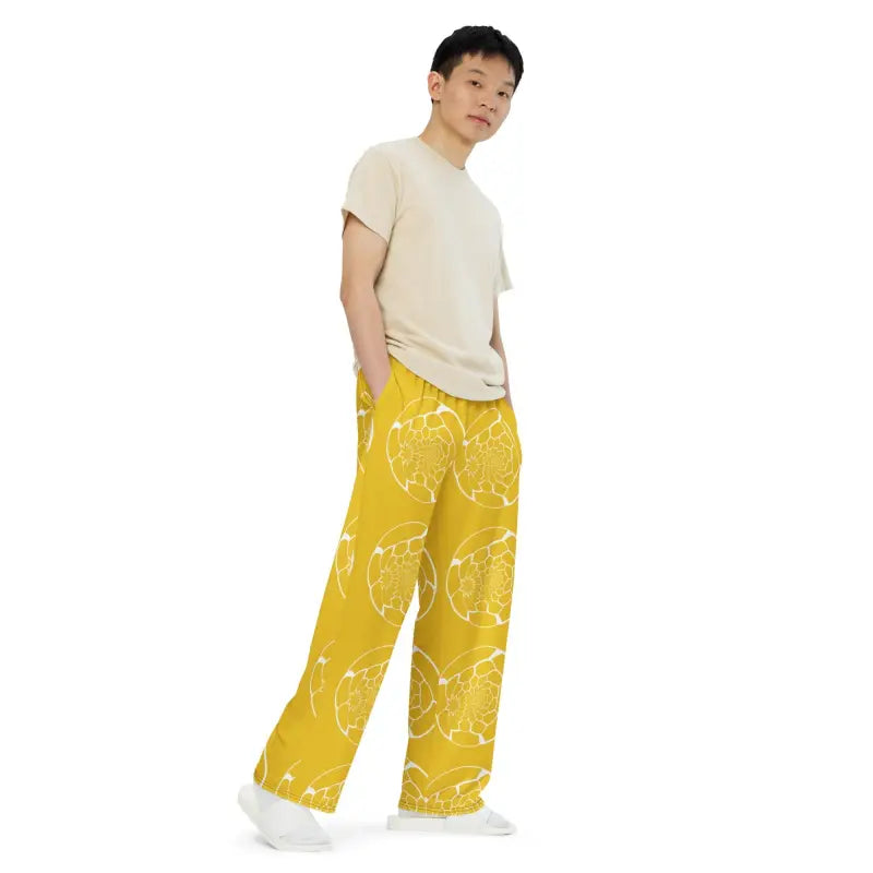 Yellow Unisex Wide Leg Pants - Bold Statement Style - DipaliZ