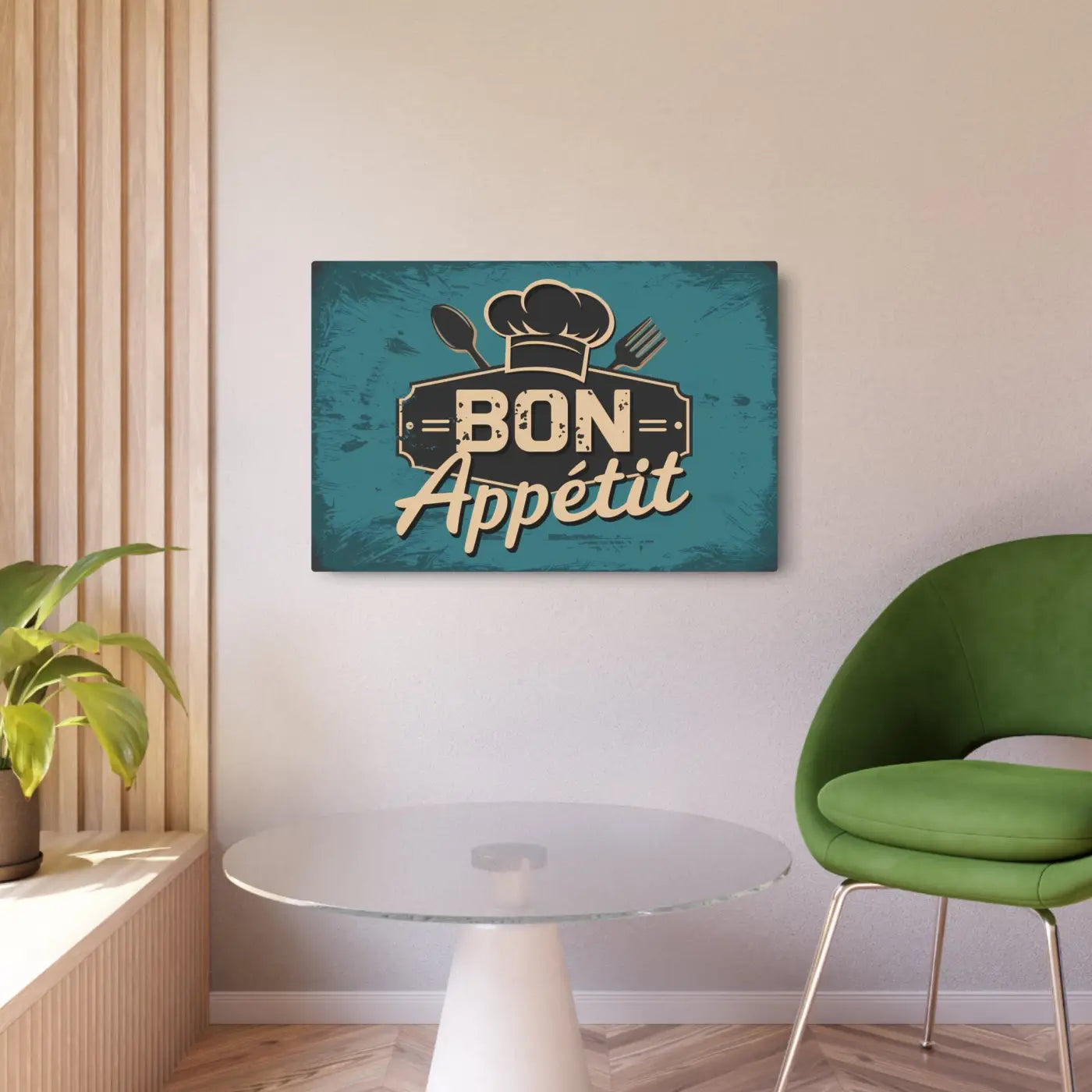 Vintage Bon Appetit Metal Art Sign - Kitchen Decor - DipaliZ