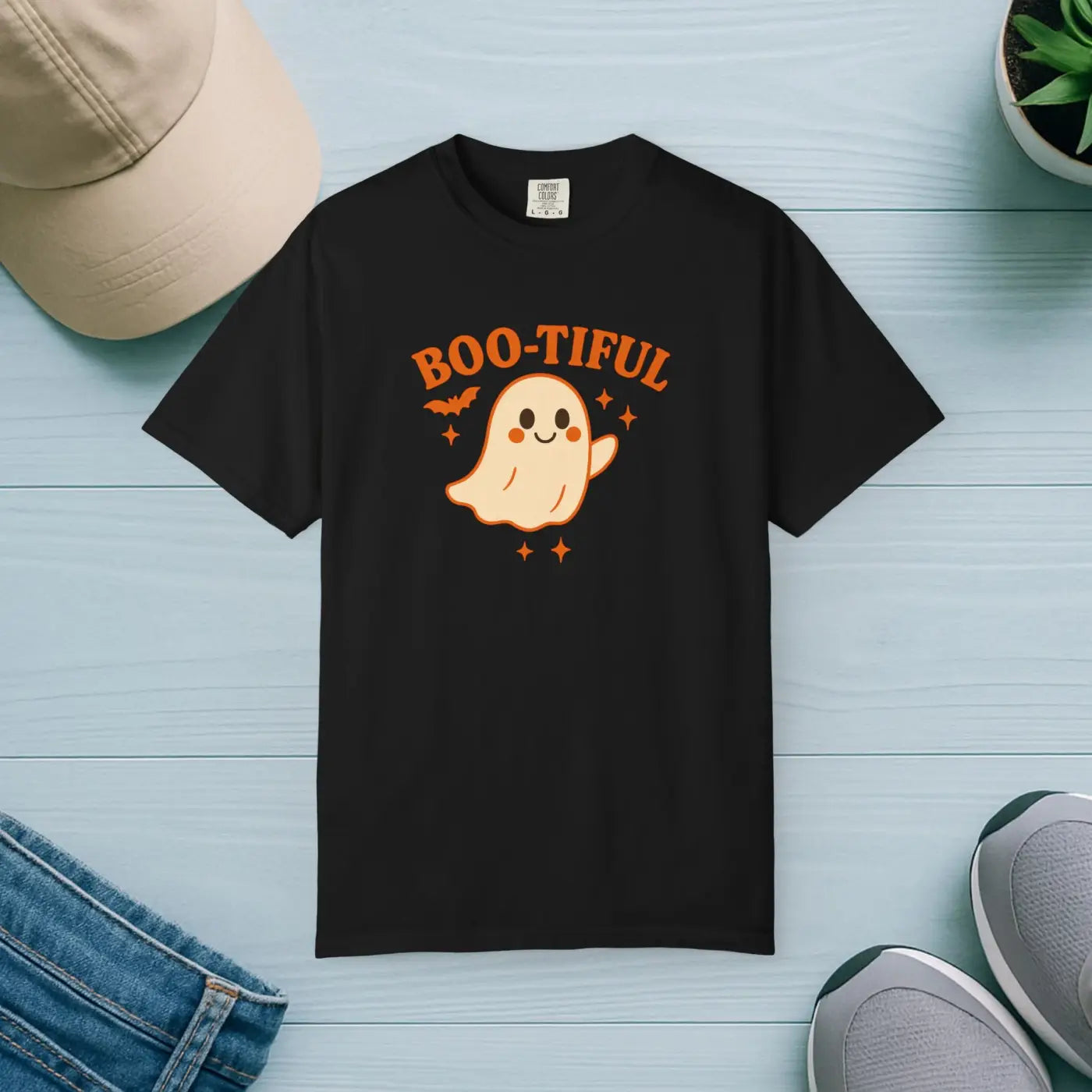 Cute Halloween Tee - Playful Ghost Pumpkin Spice Vibes - DipaliZ