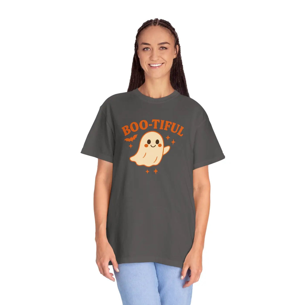 Cute Halloween Tee - Playful Ghost Pumpkin Spice Vibes - DipaliZ