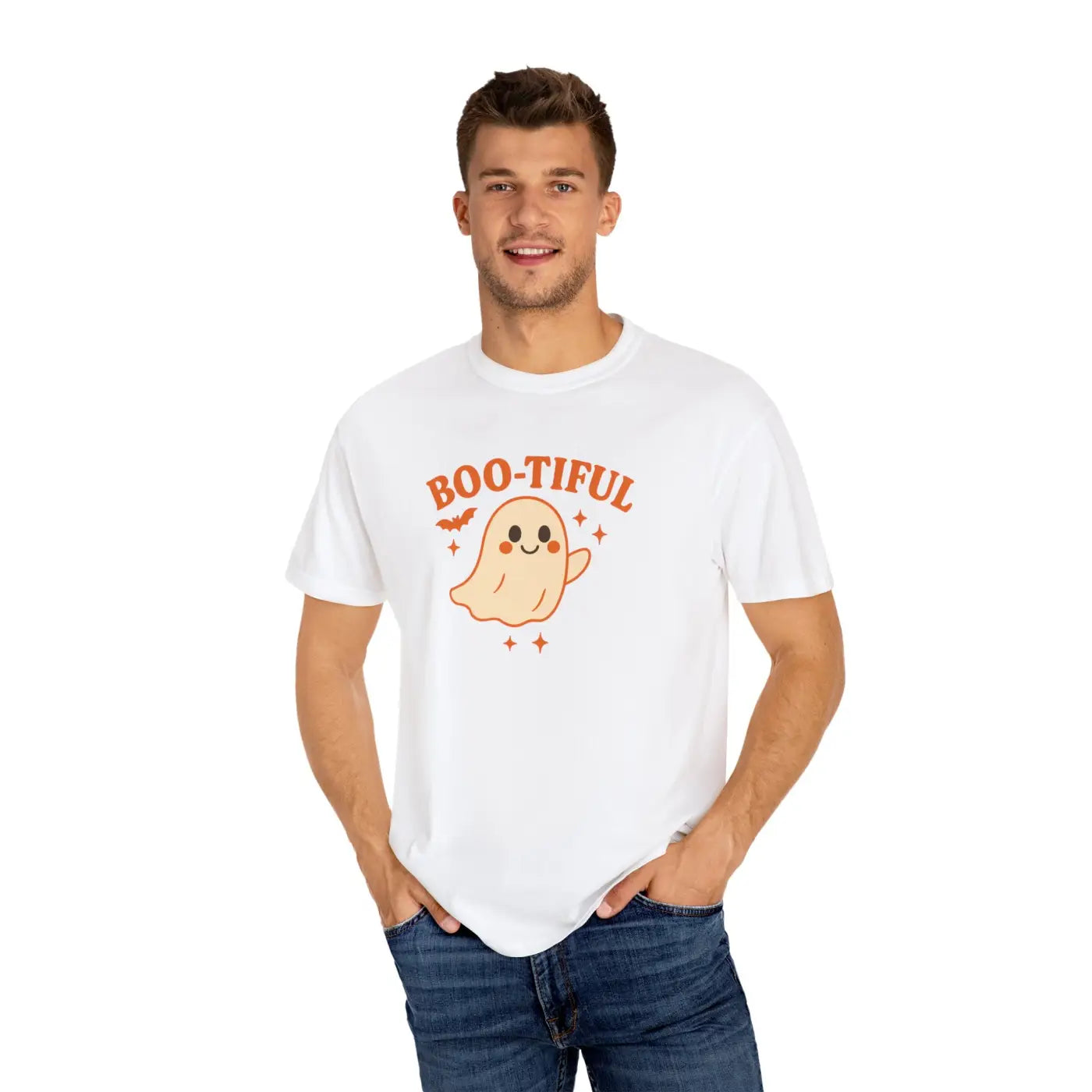 Cute Halloween Tee - Playful Ghost Pumpkin Spice Vibes - DipaliZ
