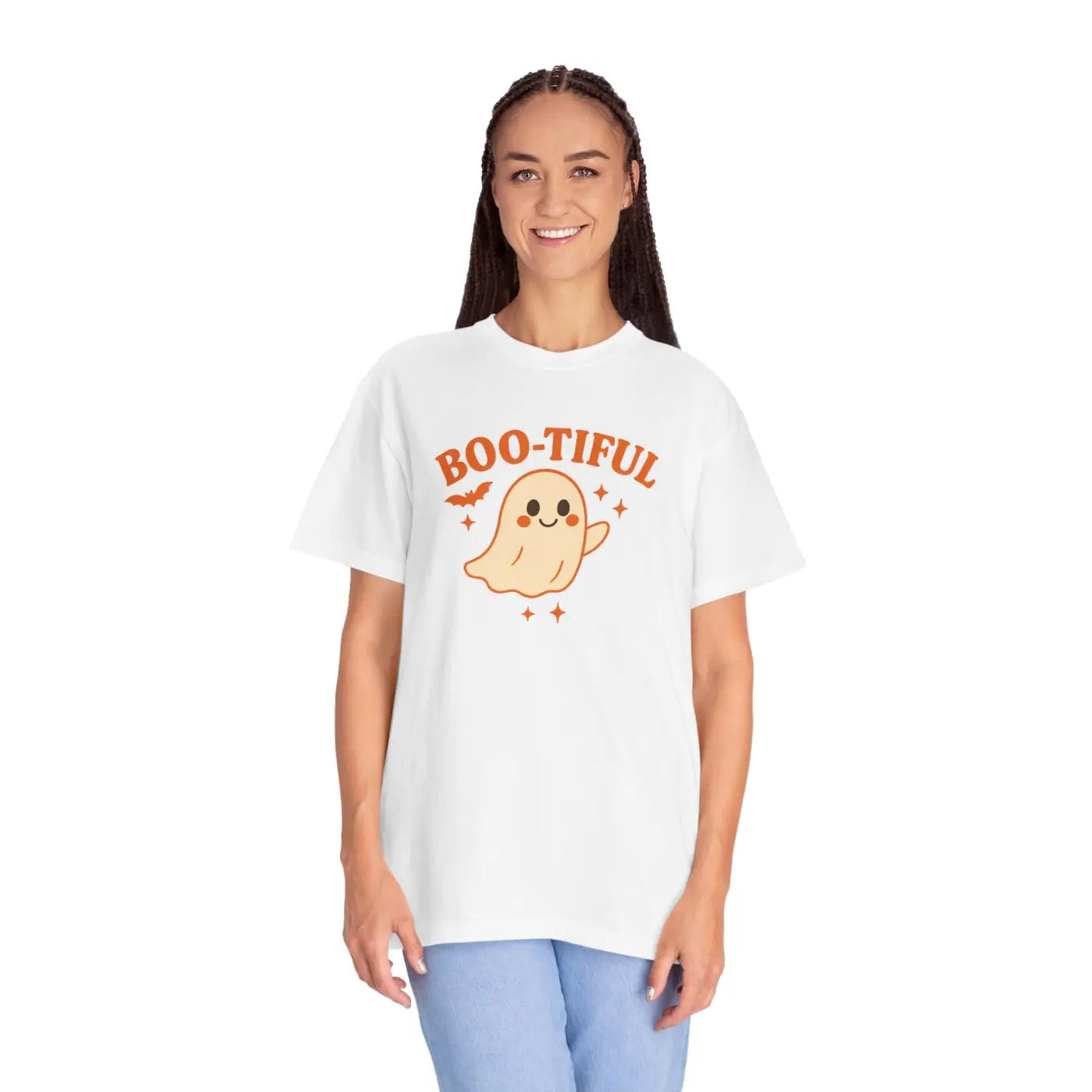 Cute Halloween Tee - Playful Ghost Pumpkin Spice Vibes - DipaliZ
