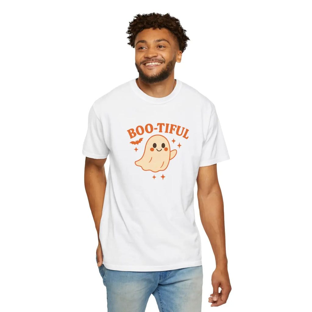 Cute Halloween Tee - Playful Ghost Pumpkin Spice Vibes - DipaliZ