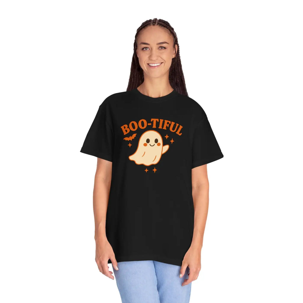 Cute Halloween Tee - Playful Ghost Pumpkin Spice Vibes - DipaliZ