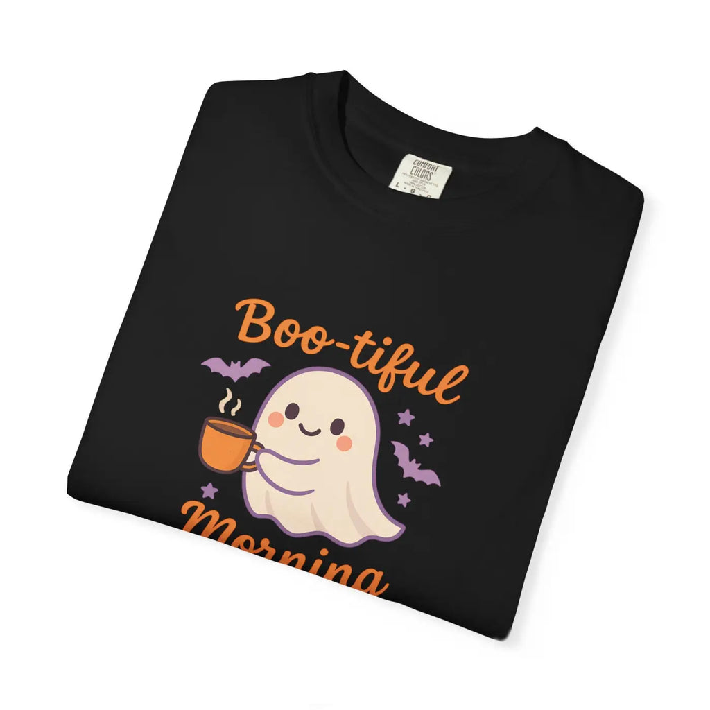 Funny Ghost Print Tee - Boo-tiful Morning Relaxed Fit - DipaliZ