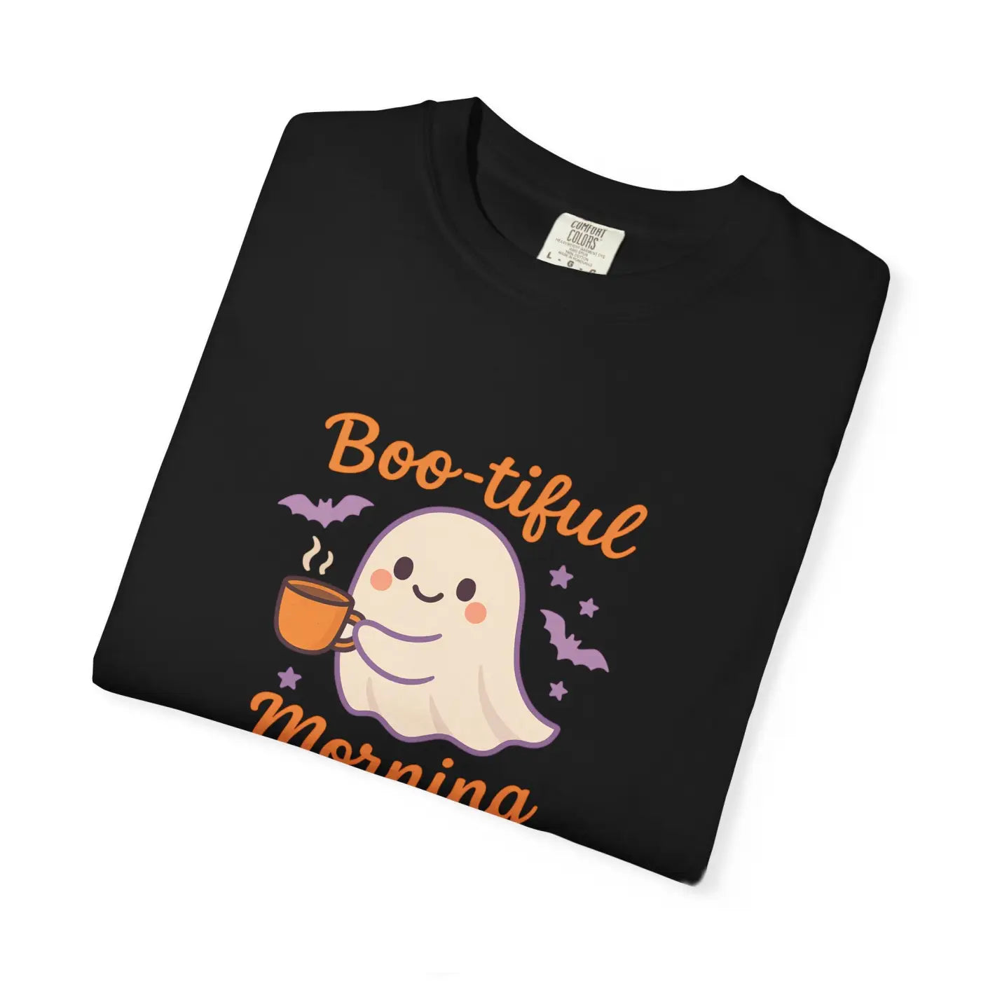 Funny Ghost Print Tee - Boo-tiful Morning Relaxed Fit - DipaliZ