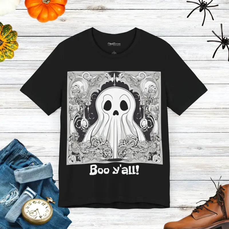 Unisex Jersey Short Sleeve Tee - BOO Y'ALL Halloween - DipaliZ