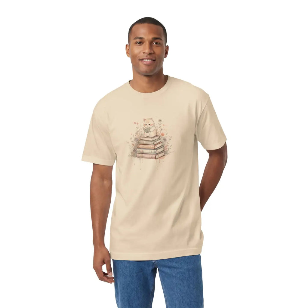 Bookish Cat Tee - Watercolor Literary Design - DipaliZ