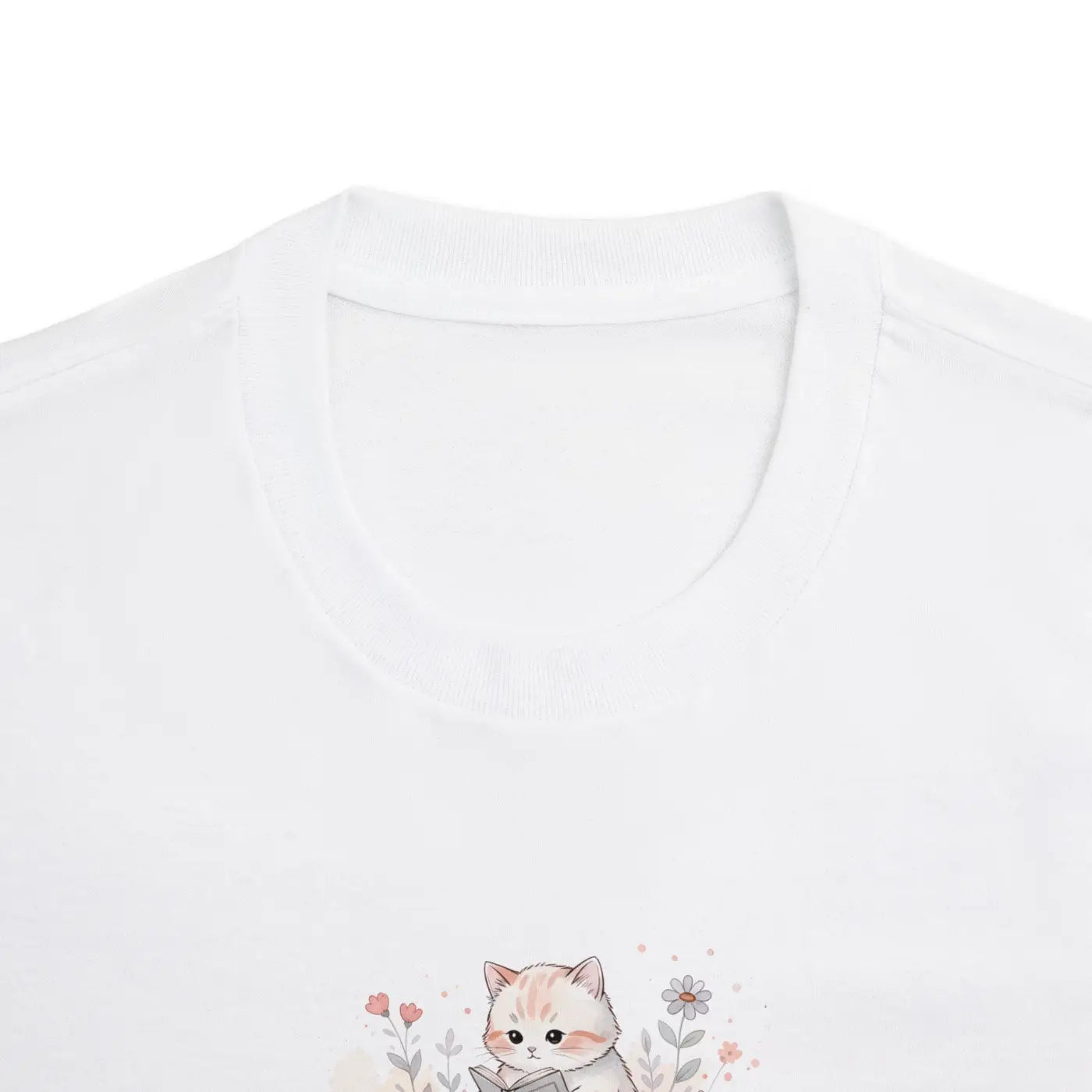 Bookish Cat Tee - Watercolor Literary Design - DipaliZ