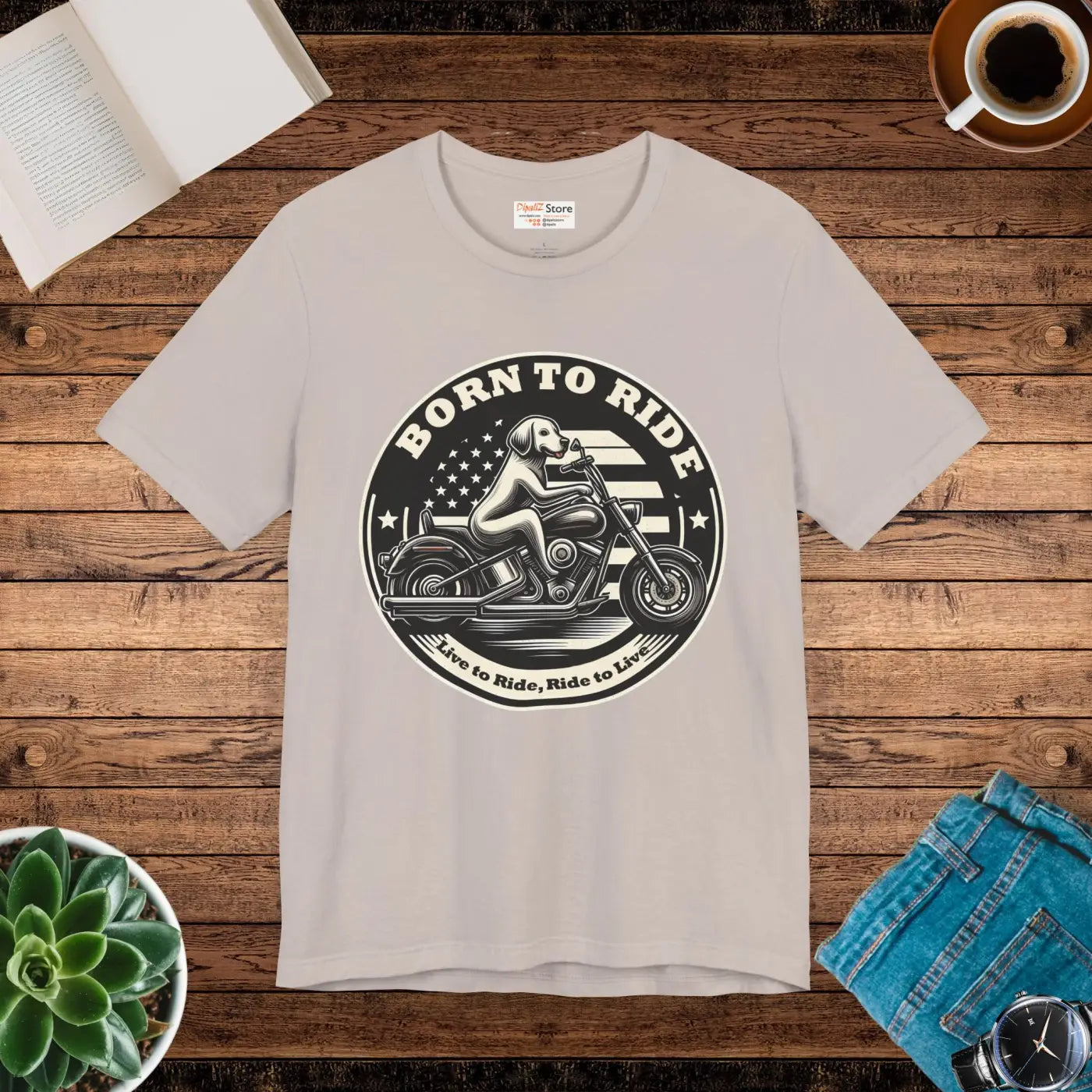 Ride Unisex Jersey Tee - Born to Ride Freedom Design - DipaliZ