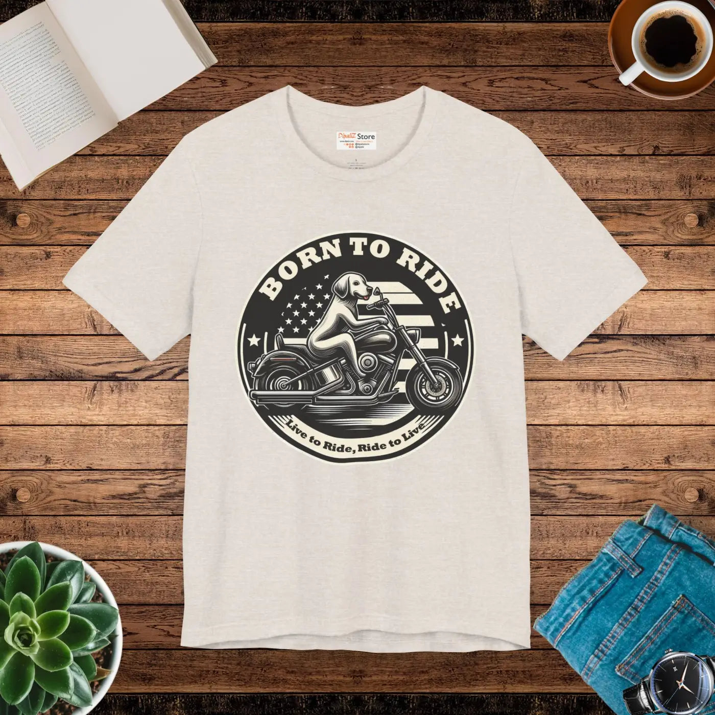 Ride Unisex Jersey Tee - Born to Ride Freedom Design - DipaliZ