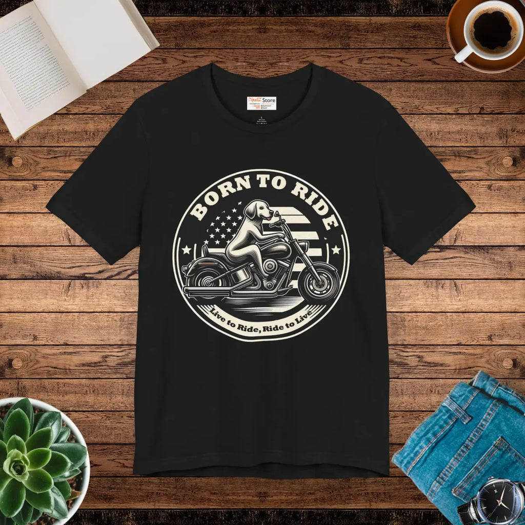 Ride Unisex Jersey Tee - Born to Ride Freedom Design - DipaliZ