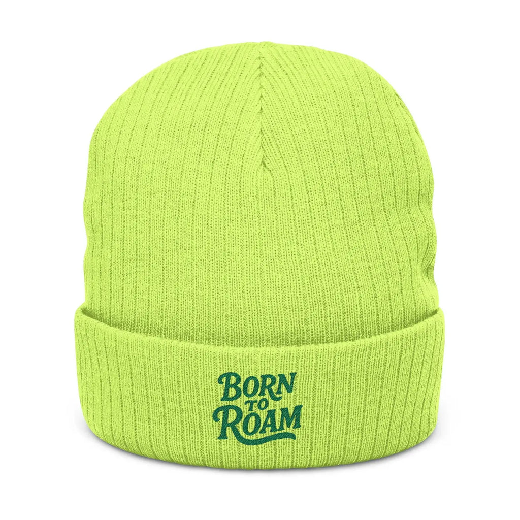 Rock Embroidered Ribbed Knit Beanie - Cold Weather Style - DipaliZ