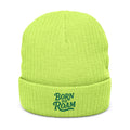 Rock Embroidered Ribbed Knit Beanie - Cold Weather Style - DipaliZ
