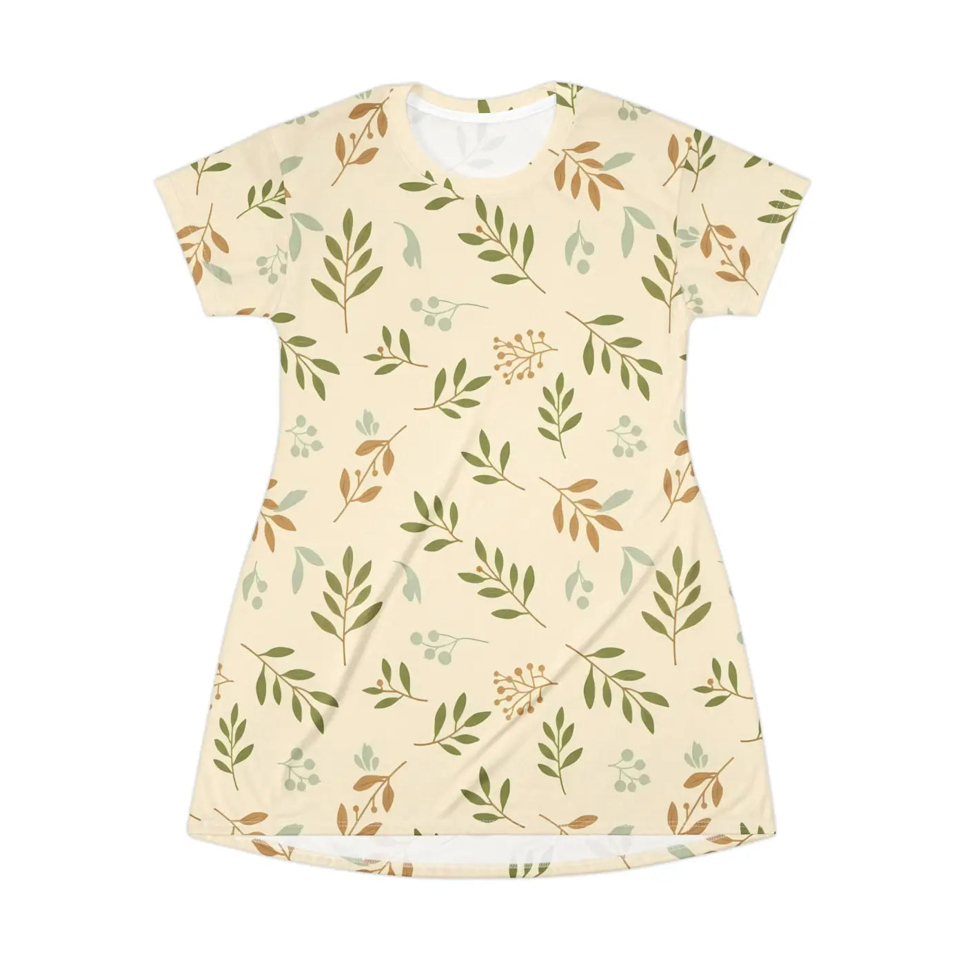 Botanical Cream Floral Leaf Dress - Modern Lifestyle - DipaliZ