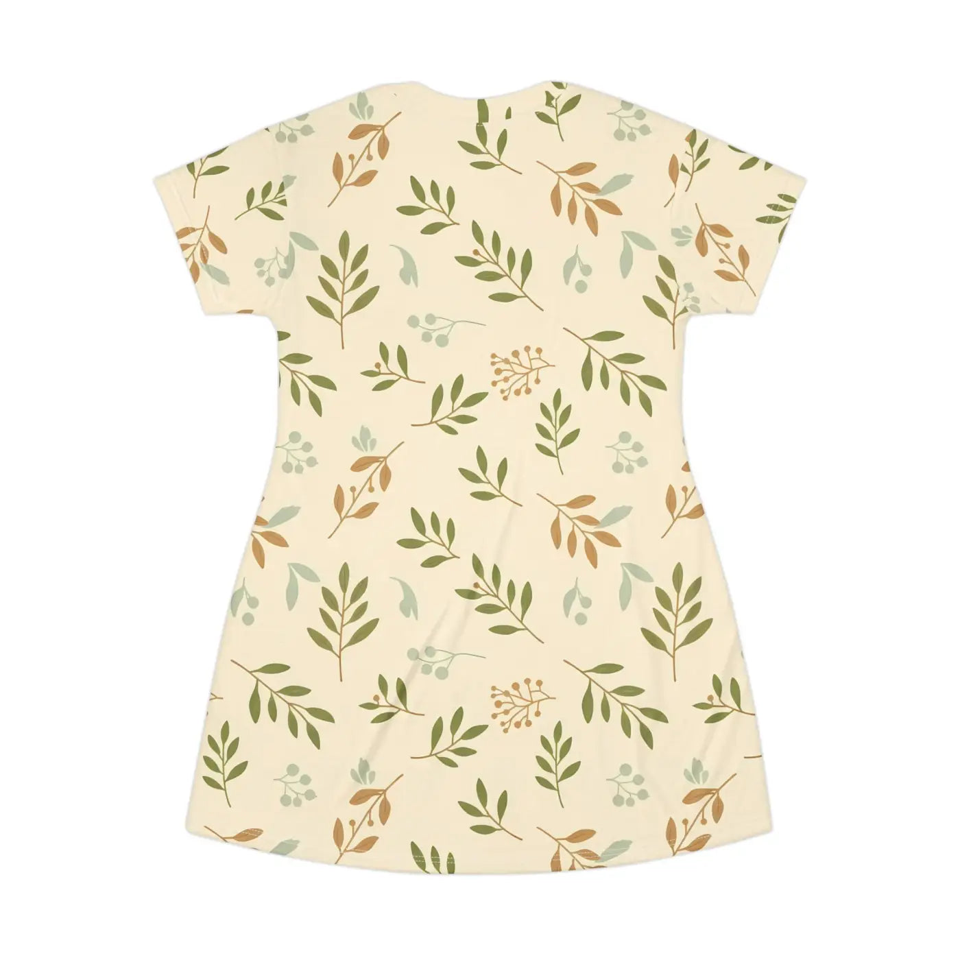 Botanical Cream Floral Leaf Dress - Modern Lifestyle - DipaliZ