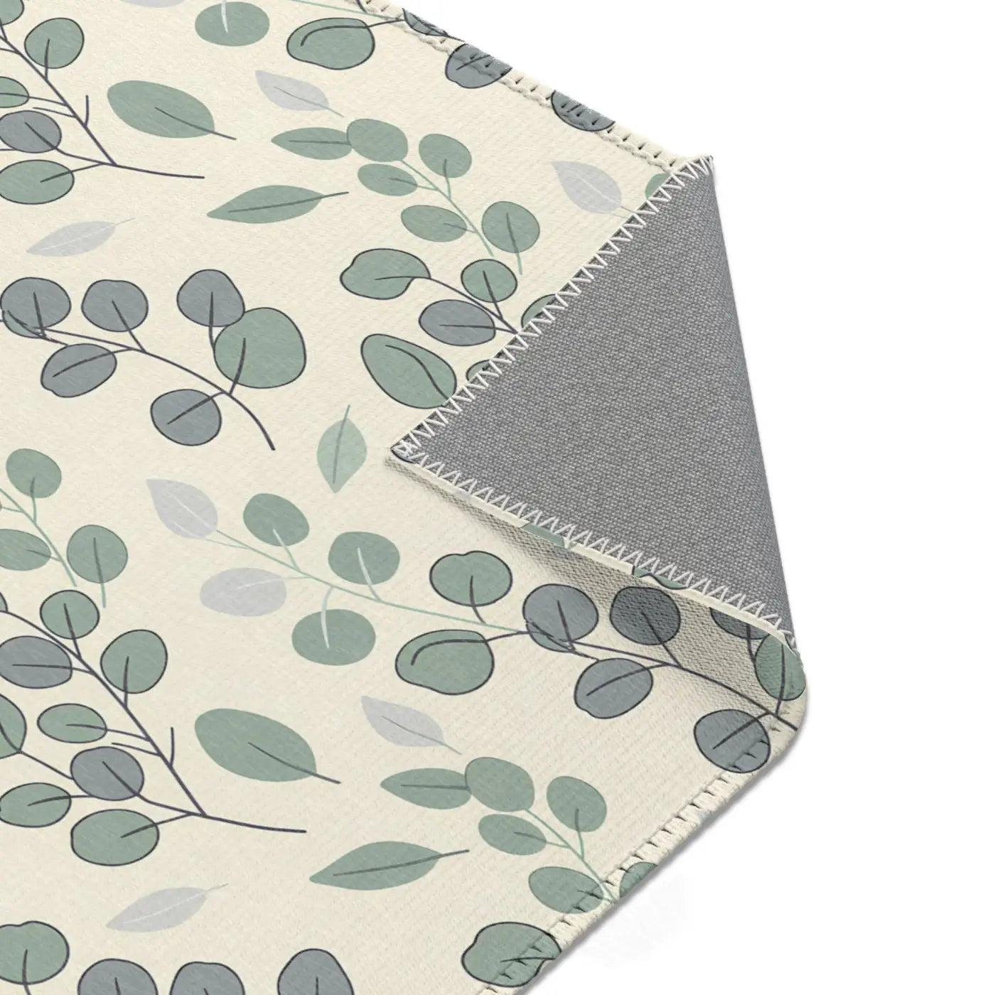 Eucalyptus Area Rug - Green Leaf Pattern for Home - DipaliZ