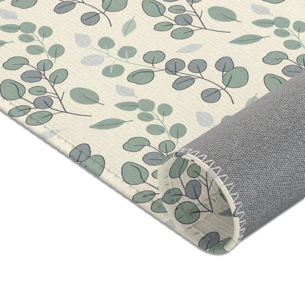 Eucalyptus Area Rug - Green Leaf Pattern for Home - DipaliZ