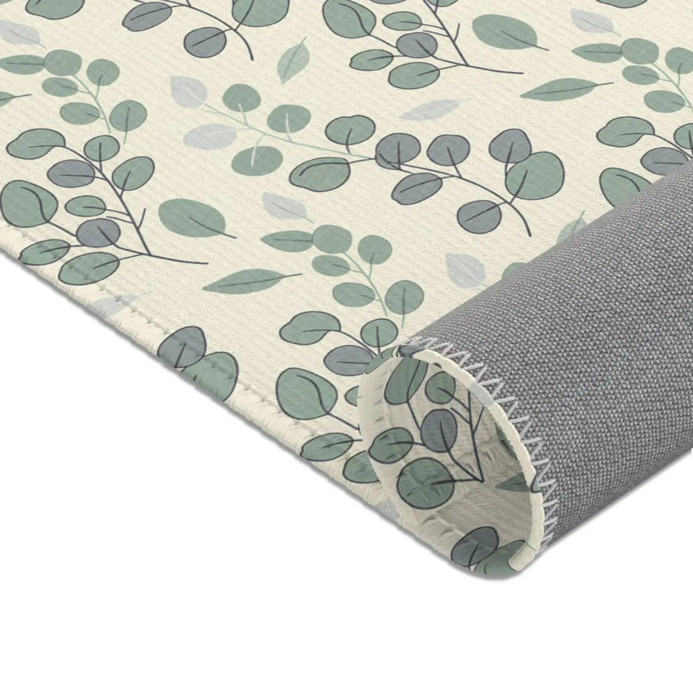 Eucalyptus Area Rug - Green Leaf Pattern for Home - DipaliZ