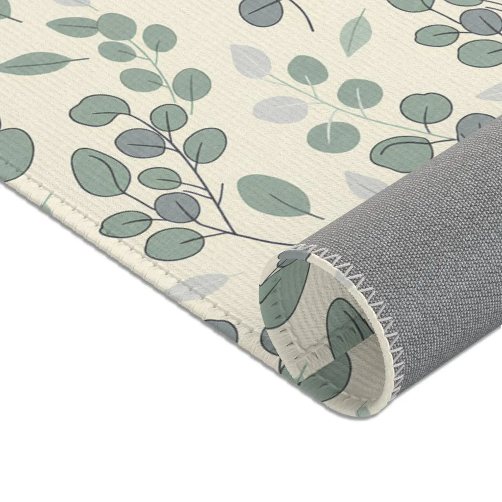 Eucalyptus Area Rug - Green Leaf Pattern for Home - DipaliZ