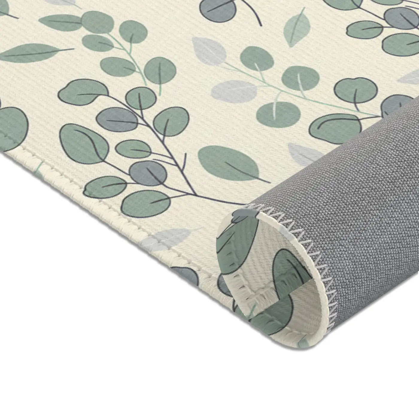 Eucalyptus Area Rug - Green Leaf Pattern for Home - DipaliZ