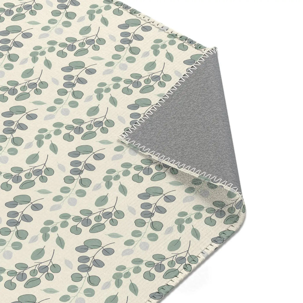 Eucalyptus Area Rug - Green Leaf Pattern for Home - DipaliZ
