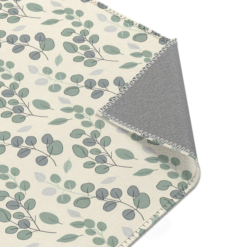 Eucalyptus Area Rug - Green Leaf Pattern for Home - DipaliZ