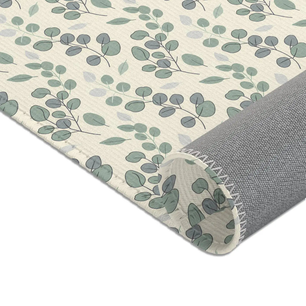 Eucalyptus Area Rug - Green Leaf Pattern for Home - DipaliZ