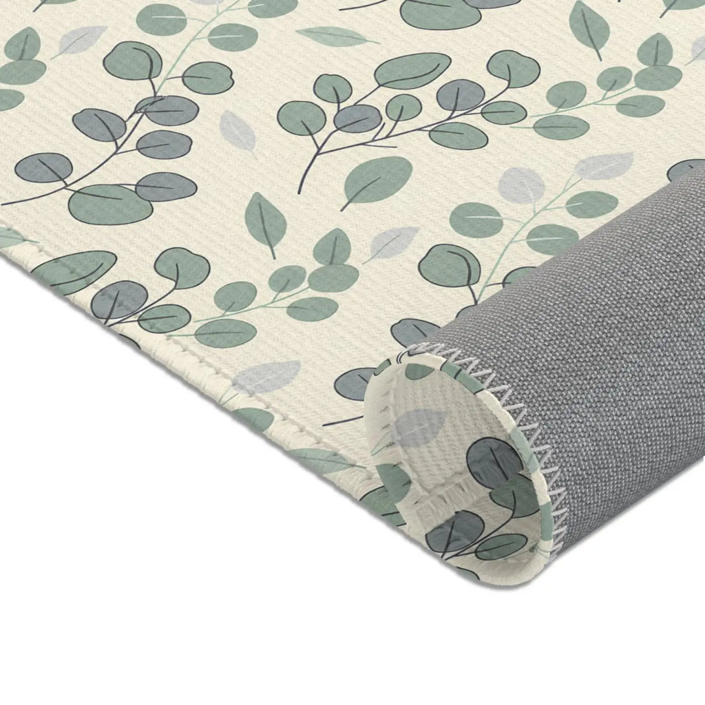 Eucalyptus Area Rug - Green Leaf Pattern for Home - DipaliZ