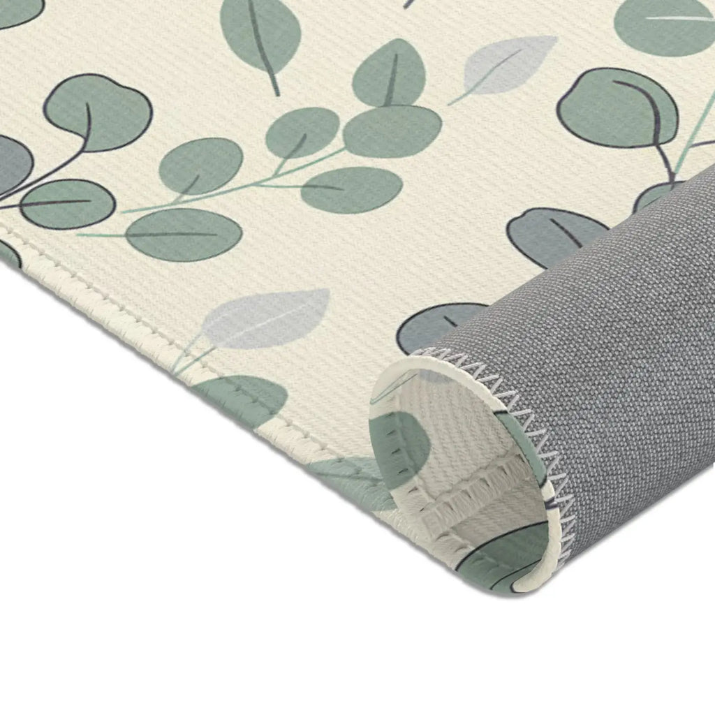 Eucalyptus Area Rug - Green Leaf Pattern for Home - DipaliZ
