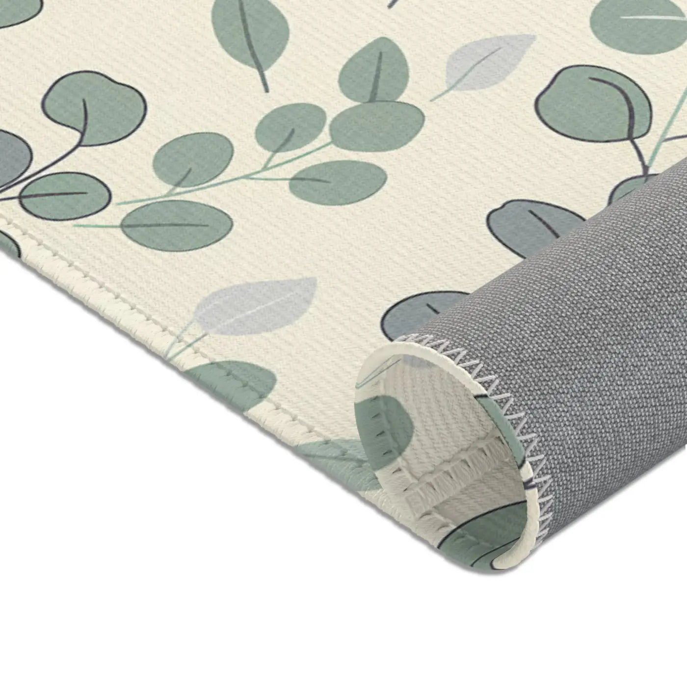 Eucalyptus Area Rug - Green Leaf Pattern for Home - DipaliZ