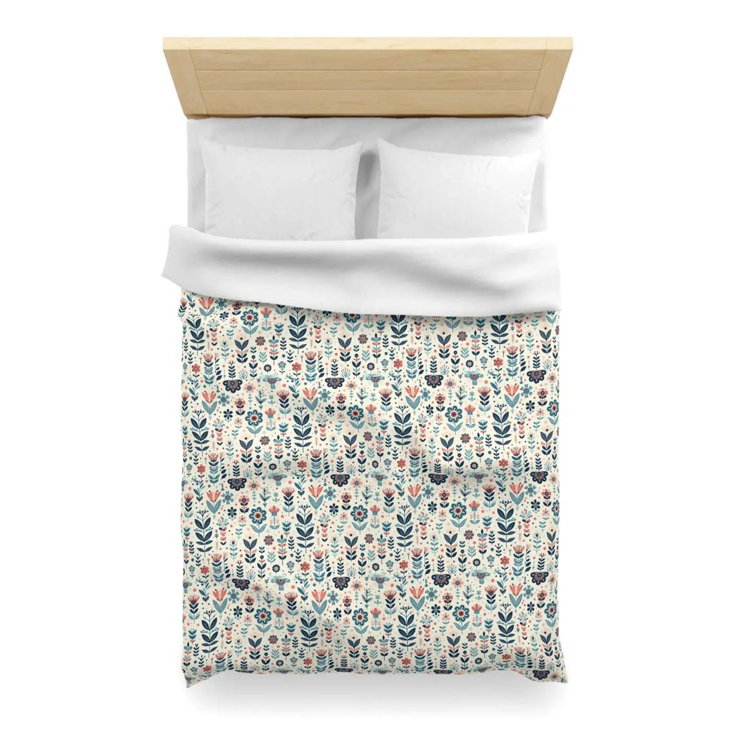 Botanical Floral Microfiber Duvet Cover - Cozy Bedding - DipaliZ