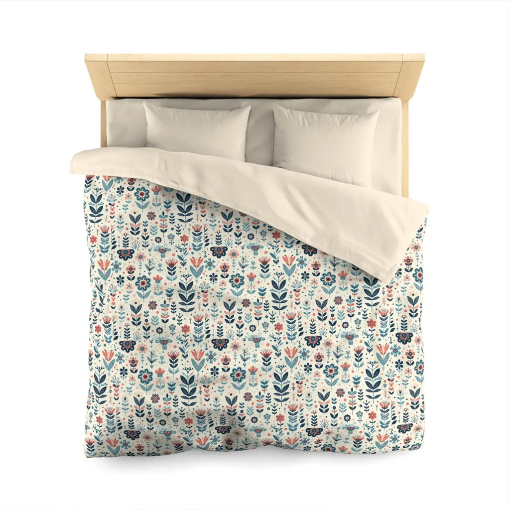 Botanical Floral Microfiber Duvet Cover - Cozy Bedding - DipaliZ