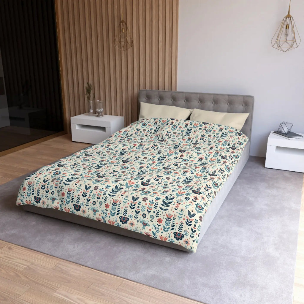 Botanical Floral Microfiber Duvet Cover - Cozy Bedding - DipaliZ