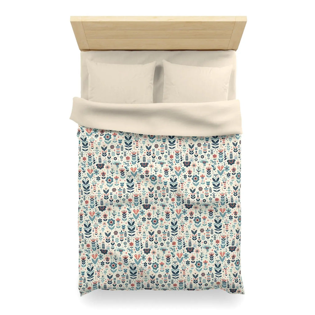 Botanical Floral Microfiber Duvet Cover - Cozy Bedding - DipaliZ