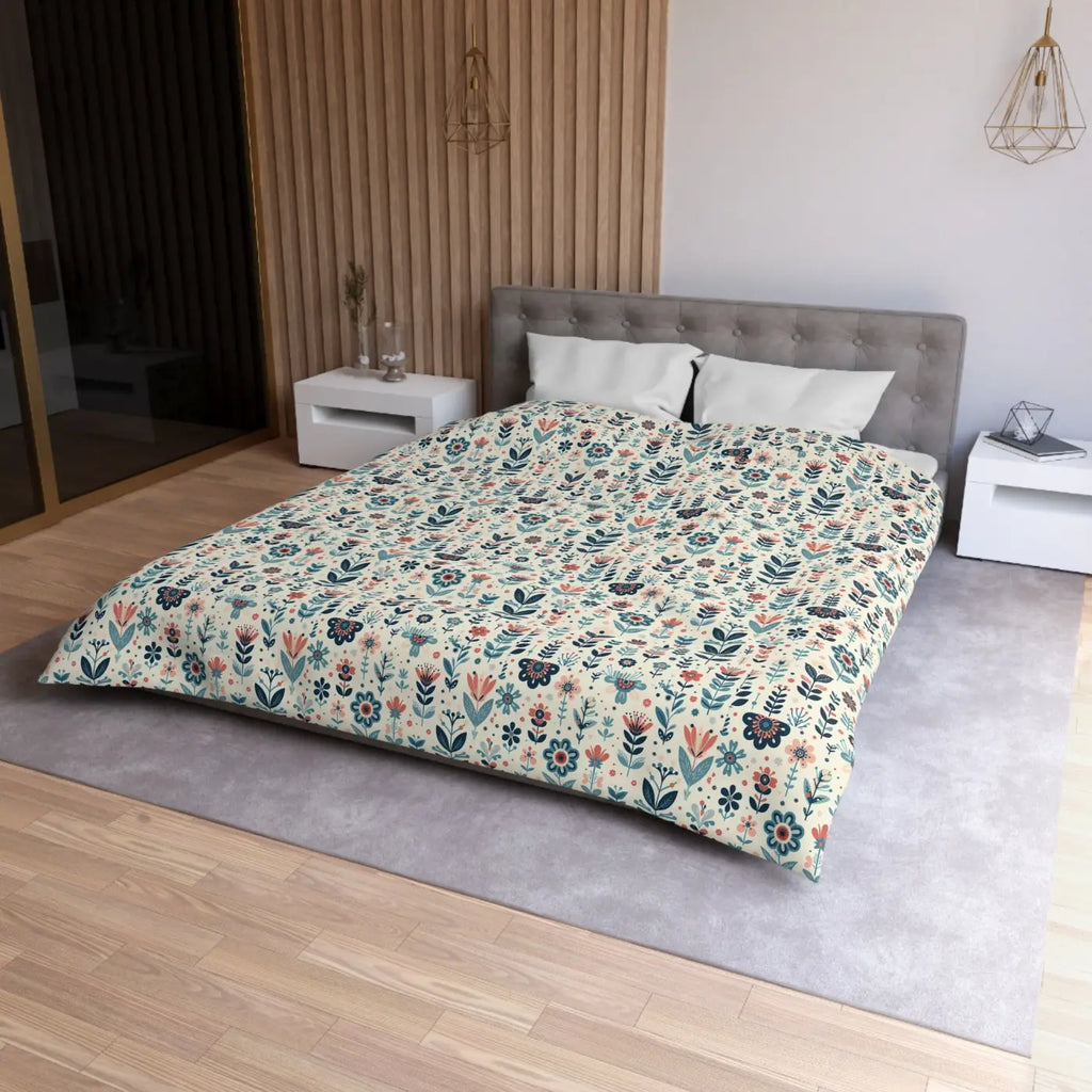 Botanical Floral Microfiber Duvet Cover - Cozy Bedding - DipaliZ