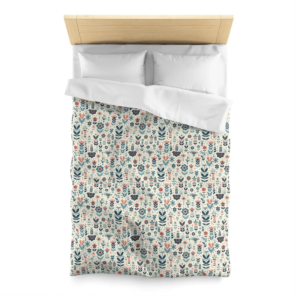 Botanical Floral Microfiber Duvet Cover - Cozy Bedding - DipaliZ