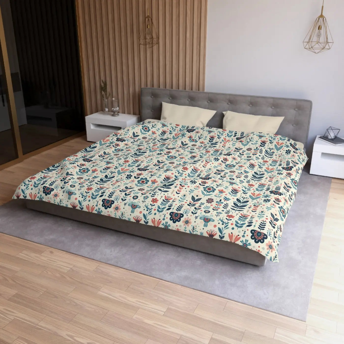 Botanical Floral Microfiber Duvet Cover - Cozy Bedding - DipaliZ