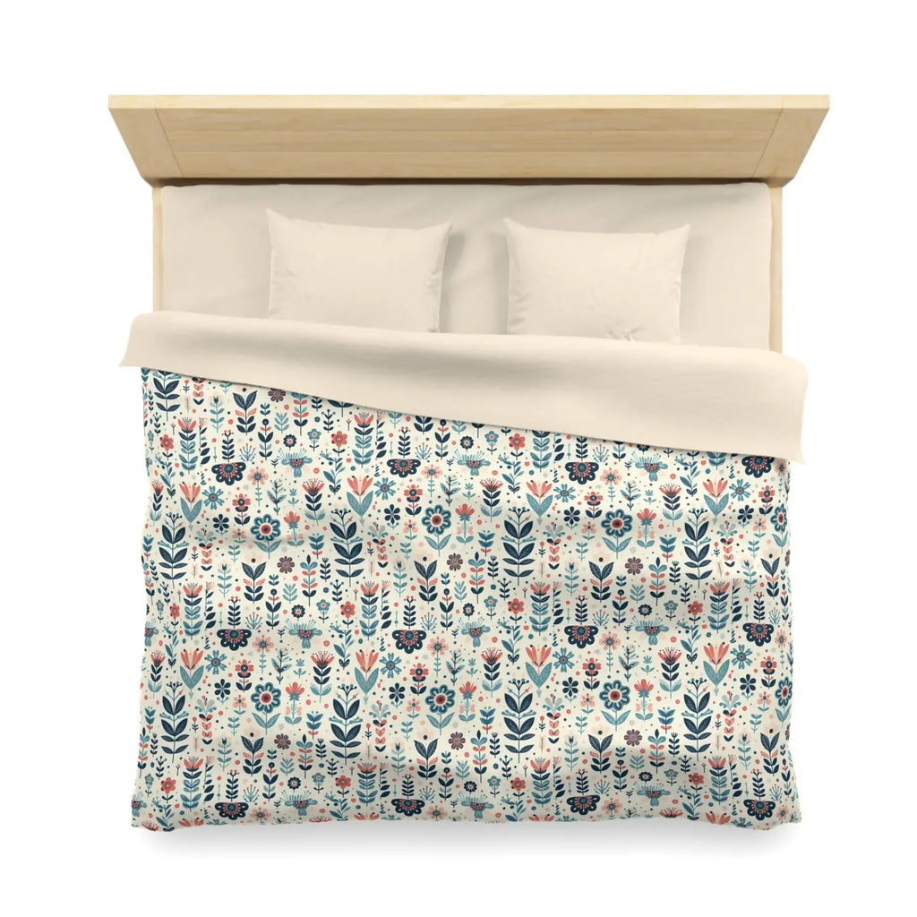 Botanical Floral Microfiber Duvet Cover - Cozy Bedding - DipaliZ